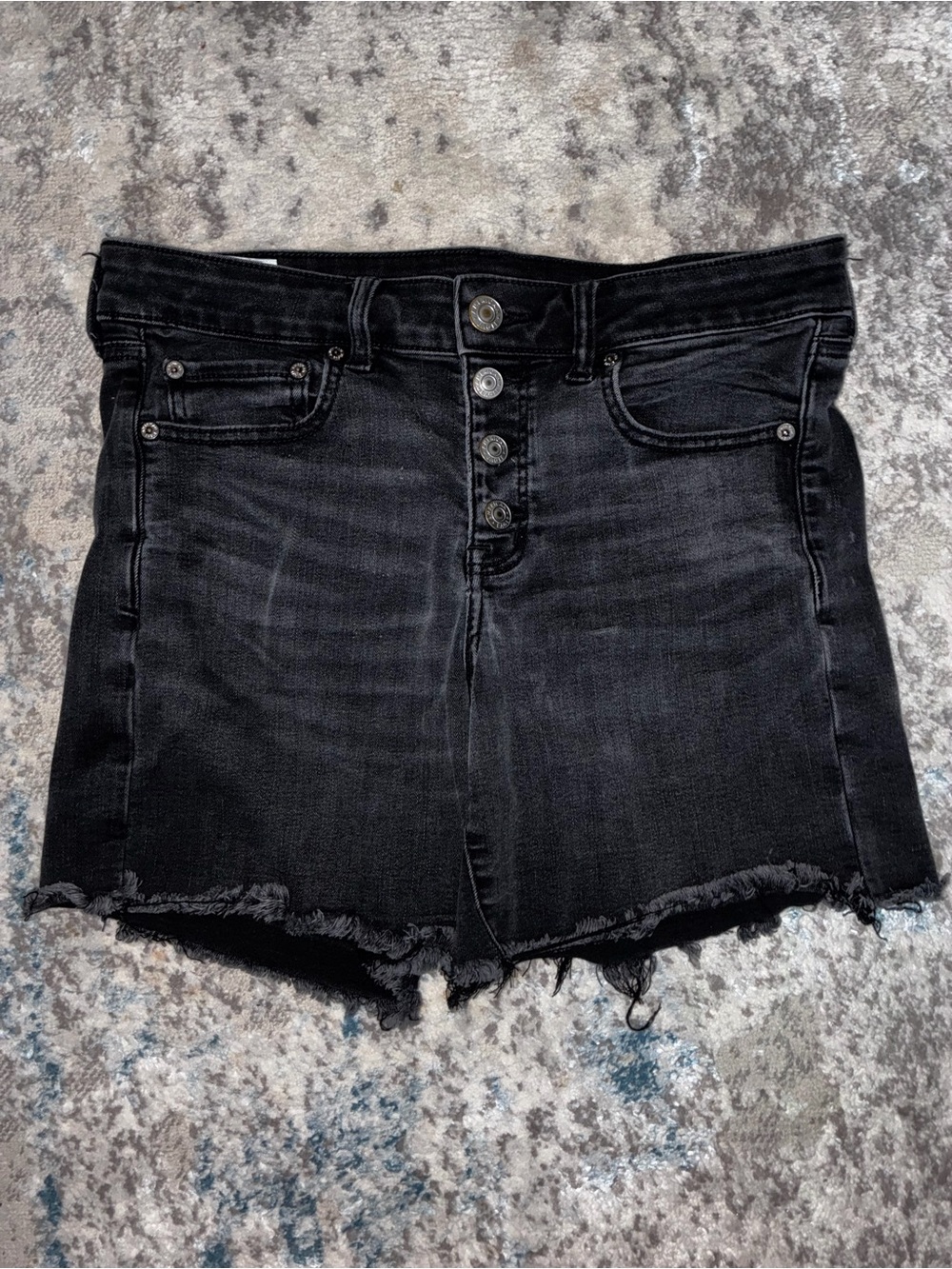 American Eagle Outfitters Black High-Rise Denim Shorts